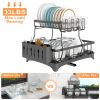 Detachable 2-Tier Dish Rack Drainer Organizer