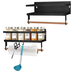 2Pcs Magnetic Spice Racks for Refrigerator With Paper Towel Holder