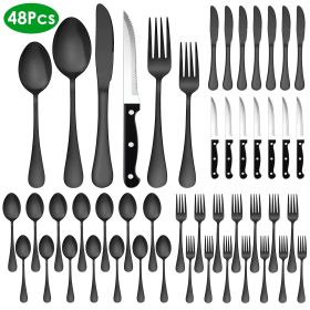 48-Piece Silverware Set Stainless Steel Flatware Cutlery Set