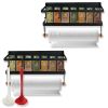 2Pcs Magnetic Spice Racks for Refrigerator With Paper Towel Holder