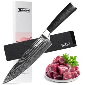 Qulajoy 8 Inch Chef Knife, Ultra Sharp Japanese Damascus Blade