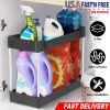 Space Saving Under Sink Storage Rack w/ 4 Hooks