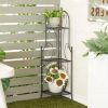 3-Shelf Black Metal Corner Bakers Rack for Kitchens