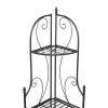3-Shelf Black Metal Corner Bakers Rack for Kitchens