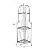 3-Shelf Black Metal Corner Bakers Rack for Kitchens