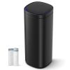 Black Motion Sensor Stainless Steel 13 Gallon Trash Can with Ozone Button