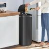 Black Motion Sensor Stainless Steel 13 Gallon Trash Can with Ozone Button