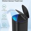 Black Motion Sensor Stainless Steel 13 Gallon Trash Can with Ozone Button
