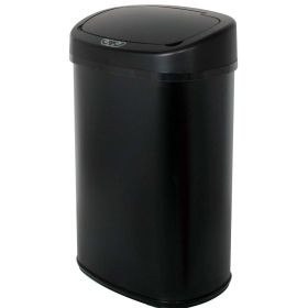 Black 13-Gallon Kitchen Trash Can with Touch-Free Motion Sensor Lid