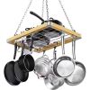 Metal Wood Ceiling Mounted Kitchen Pot Rack