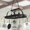 Rustic 2-Light 10 Hook Pot Rack (Bronze)