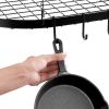 Black Carbon Steel Ceiling Mount Oval Hanging Kitchen Pot Rack