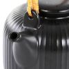 Black Stoneware Teapot Kettle with Rattan Handle