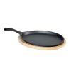 9-inch Pre-Seasoned Cast Iron Skillet with Wood Trivet