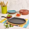 9-inch Pre-Seasoned Cast Iron Skillet with Wood Trivet