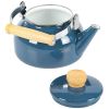 1.5 Qt Steel Enamel Teapot with Wood Handle