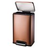 Stainless Steel 13-Gallon Kitchen Trash Can with Step Lid (Copper Bronze)
