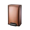 Stainless Steel 13-Gallon Kitchen Trash Can with Step Lid (Copper Bronze)