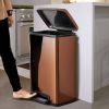 Stainless Steel 13-Gallon Kitchen Trash Can with Step Lid (Copper Bronze)