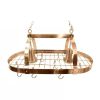 Copper Finish Oval Ceiling Mount Kitchen Pot Rack