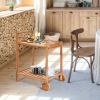 Solid Wood Rolling Serving Cart & Kitchen Island
