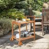 Solid Wood Rolling Serving Cart & Kitchen Island