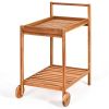 Solid Wood Rolling Serving Cart & Kitchen Island