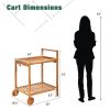 Solid Wood Rolling Serving Cart & Kitchen Island
