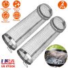 2Pcs Portable BBQ Rolling Basket Round Stainless Steel Grill Mesh