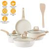 White Nonstick Granite Coating Pot and Pan Set