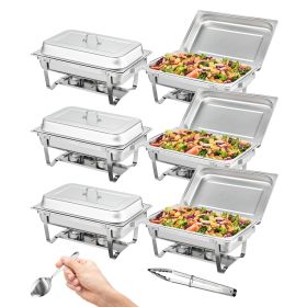 VEVOR 6-Pack Chafing Dish Buffet Set - 8 Qt Stainless Steel Chafers