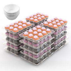 12-Count Clear Cupcake Boxes with Liners