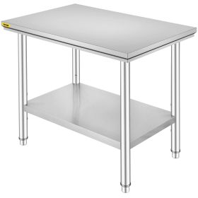 Versatile Stainless Steel Work Table - Adjustable Height & Storage
