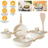 White Nonstick Granite Coating Pot and Pan Set