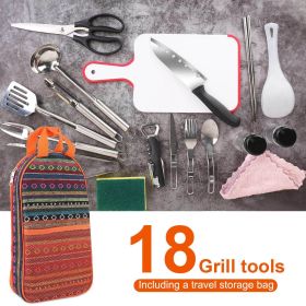 19-Piece Camping Utensil Kit - Your Complete Outdoor Cooking Solution