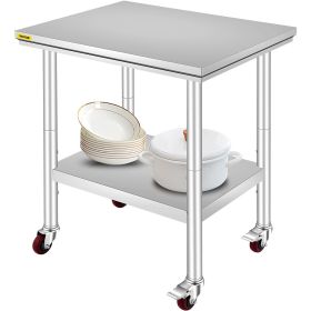 Heavy-Duty Stainless Steel Kitchen Prep Table - 286 lbs Capacity