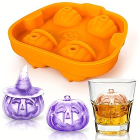 Halloween Pumpkin Ice Tray (4 Grids)