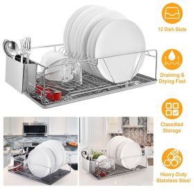 Stainless Steel Dish Drying Rack - Durable & Large Capacity