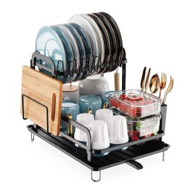 Complete 2-Tier Dish Rack Set - Easy Install & Full Organization