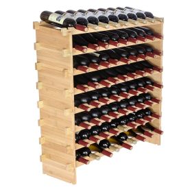 8-Tier Stackable Natural Bamboo Wine Rack