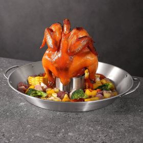 Stainless Steel Round Roasting Pan with Chicken Roaster Rack