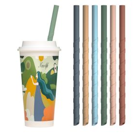 6 Silicon Reusable Straws - Eco-Friendly & Sustainable