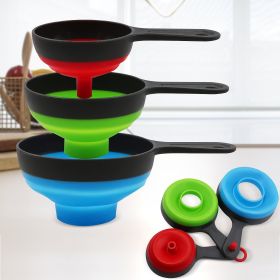 3-Piece Food Grade Silicone Mini Collapsible Funnel Set