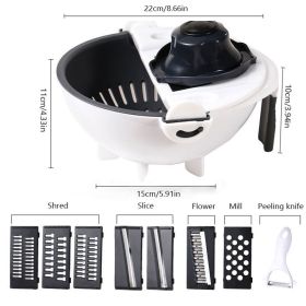 9-in-1 Vegetable Cutter: Manual Slicer, Shredder, Dicer & Drainer