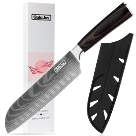 Japanese Kitchen Knife With Ergonomic Pakkawood Handle