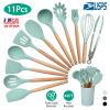 11-Piece Silicone Kitchen Utensil Set - Heat Resistant & Safe