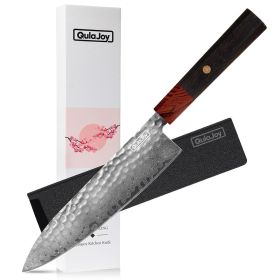 8 Inch Japanese Damascus Hammered Kitchen Knife (Option: Chef)