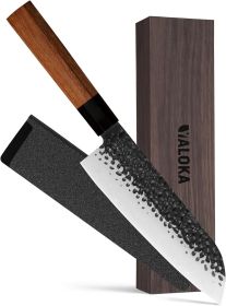 Japanese Chef Knife Hand Hammered Blade (Option: Santoku Knife)