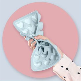 High Quality Silicone 21-Cavity Heart-Shaped Ice Cube Mold (Color: Blue)