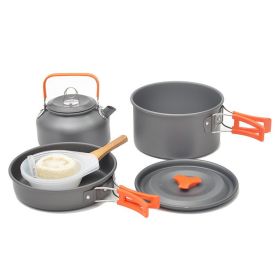 Hike Mount 2-3 Person Camping Cookware Set - Lightweight & Efficient (colour: orange)